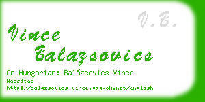 vince balazsovics business card